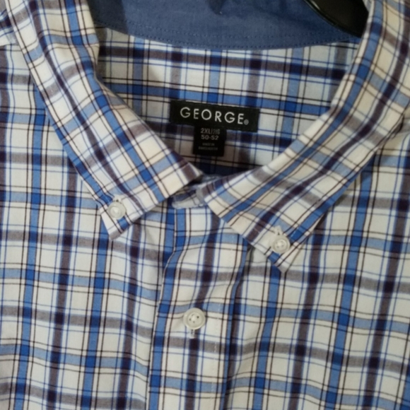 George XL Long Sleeve Button Up Shirt One Pocket - Picture 2 of 2